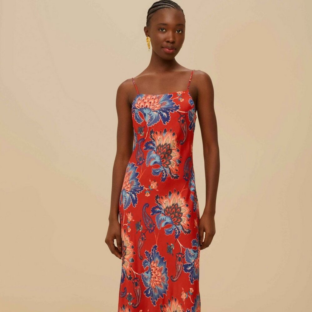 Farm Rio red luang lenzing maxi dress